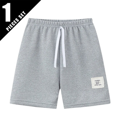 1/3/6 Pcs Children's Solid Color Drawstring Strap Shorts Boy Casual Fashion Pants Girl Joker Comfortable Elastic Waist Pants