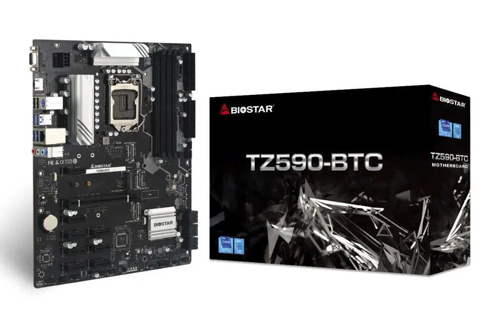 Z590 TZ590-BTC BIOSTAR Motherboard LGA 1200 CPU Support 10th 11th Gen I9-11900K I7-11700K I5-10400 I9-10900K DDR4 I9-11900K ATX