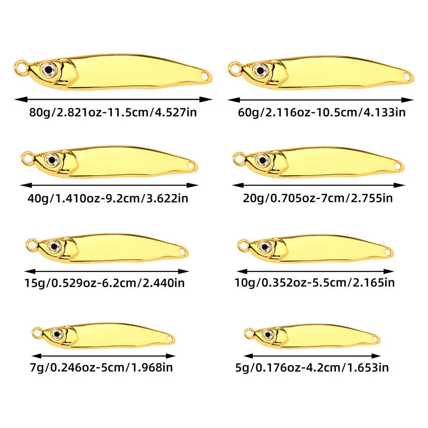 Fishing Lure 10G 15G 20G 40G 60G Spoon Metal Lures Spinnerbait Minnow Sinking Sea Spinner Bait Jig Winter Bass Baits Pesca Hot