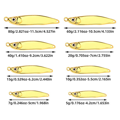 Fishing Lure 10G 15G 20G 40G 60G Spoon Metal Lures Spinnerbait Minnow Sinking Sea Spinner Bait Jig Winter Bass Baits Pesca Hot