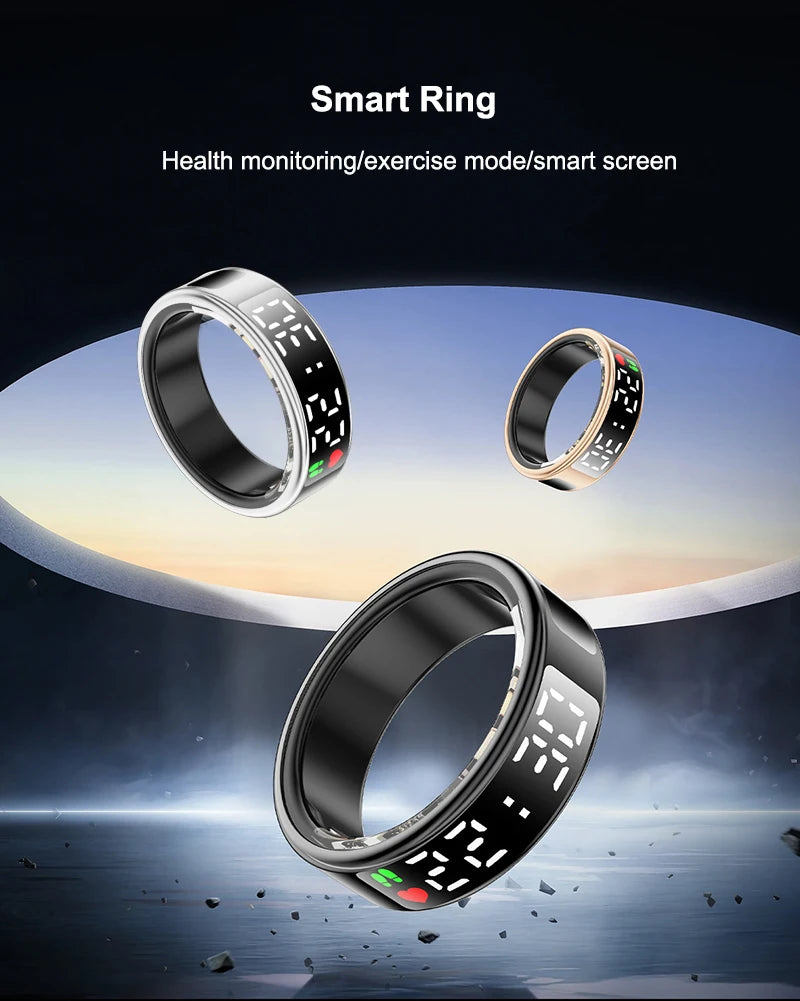 Smart Ring For Men Women Heart Rate Blood Oxygen Monitor Multi 5ATM & IP68 Waterproof Sports Ring Sleep Fitness For Android IOS