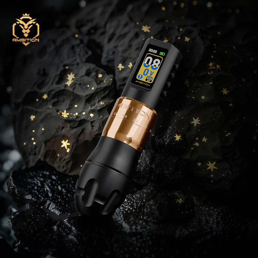 Ambition C3 Professional Wireless Tattoo Machine Pen 7 Adjustable Stroke 2.0-4.2mm Coreless Motor Body Makeup For Tattoo Artists