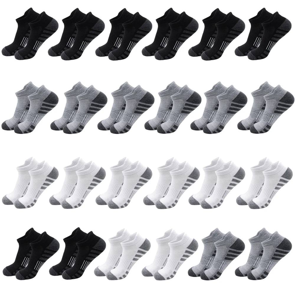 6/24 Pairs Cushioned Breathable Ankle Athletic Running Socks Low Cut Sports Tab for Men And Women