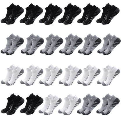 6/24 Pairs Cushioned Breathable Ankle Athletic Running Socks Low Cut Sports Tab for Men And Women