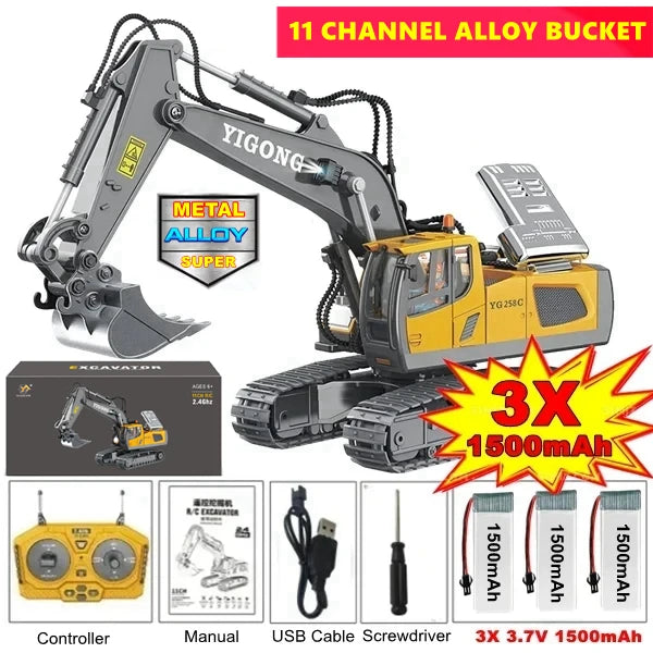 Oike 4WD Radiostyrd Grävmaskin Dumpare Bulldozer RC-bil