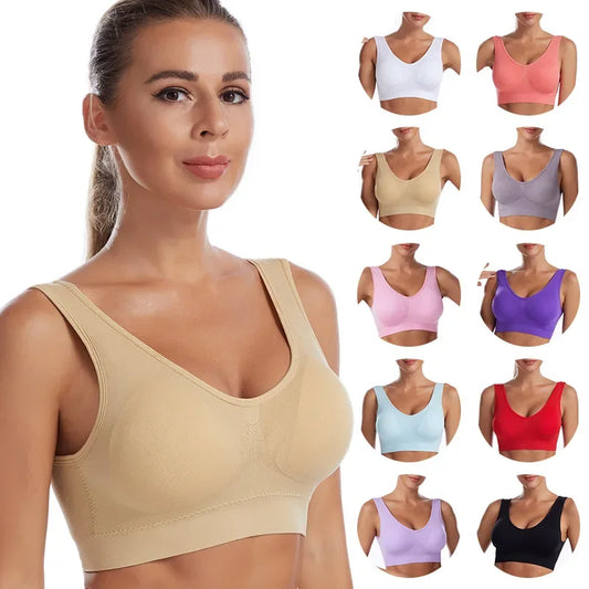 Sports BH för kvinnor - sömlös push-up crop top