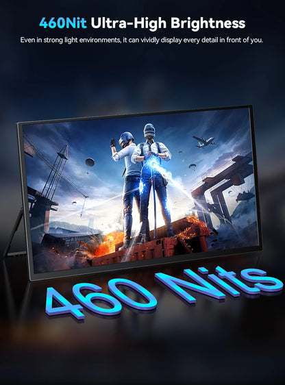 UPERFECT 24,5" Portabel Gaming Monitor – 240Hz 1ms IPS 460 nits HDR10 FreeSync USB-C Mini-HDMI VESA Laptop PS5 Switch