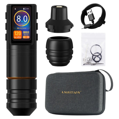 Ambition Ninja Pro+ Wireless Tattoo Machine Billing Battery Professional Rotary Pen Strong Coreless Motor 2000mAh for Artister