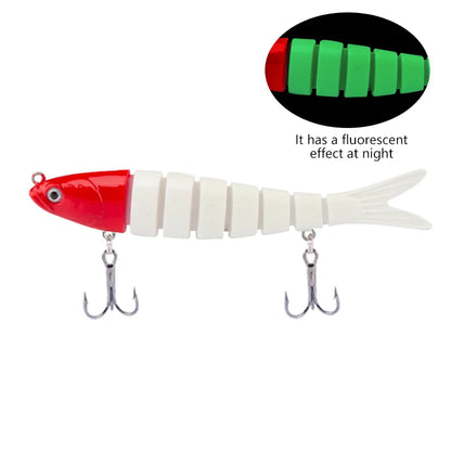 CIBO Fiskedrag Stort Kit – Swimbait Jointed Lure för Gös Abborre Gädda Hav Sjö Å, 12 Färger + 5-pack