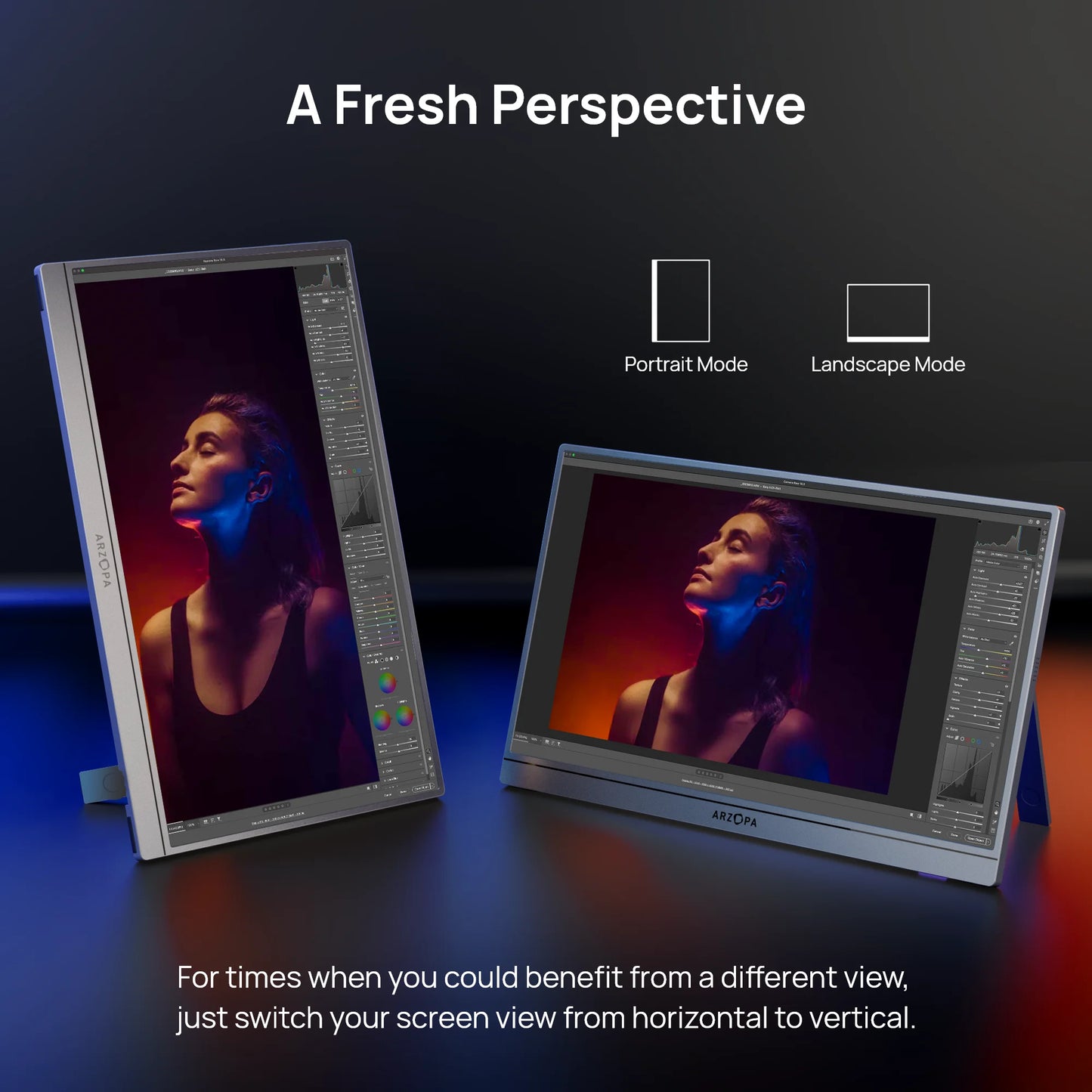 ARZOPA 16.1 inch 1920×1080 Portable Monitor HDR10 60HZ 100% SRGB External Second Screen for Laptop, PC, PS5, Mac, Xbox-Z1C Grey