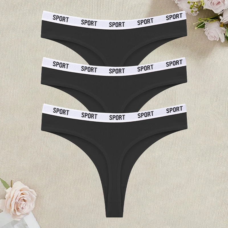 3Pcs/Set Seamless Cotton Panties For Women Soft Letter Embroidered G-strings Underwear S-XL Female Breathable Sexy Lingerie 2026