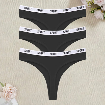 3Pcs/Set Seamless Cotton Panties For Women Soft Letter Embroidered G-strings Underwear S-XL Female Breathable Sexy Lingerie 2026