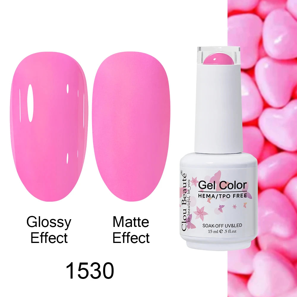 Clou Beaute Gel Nail Polish Neon Brown Royal Blue Red Green Pastal Nude Nail Art Varnishes Gel Lacquer Top Coat UV Gel Nail