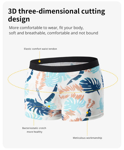 Herr Boxershorts 4-pack Blommigt – Andningsbara Plus Size Tonåringar & Vuxna, XS–XXXL