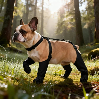 Waterproof Dog Boots Anti-Slip Dog Shoes Pet Paw Protector Dog Rain Booties Dog Outdoor Sock Shoes for Walking Running Hiking