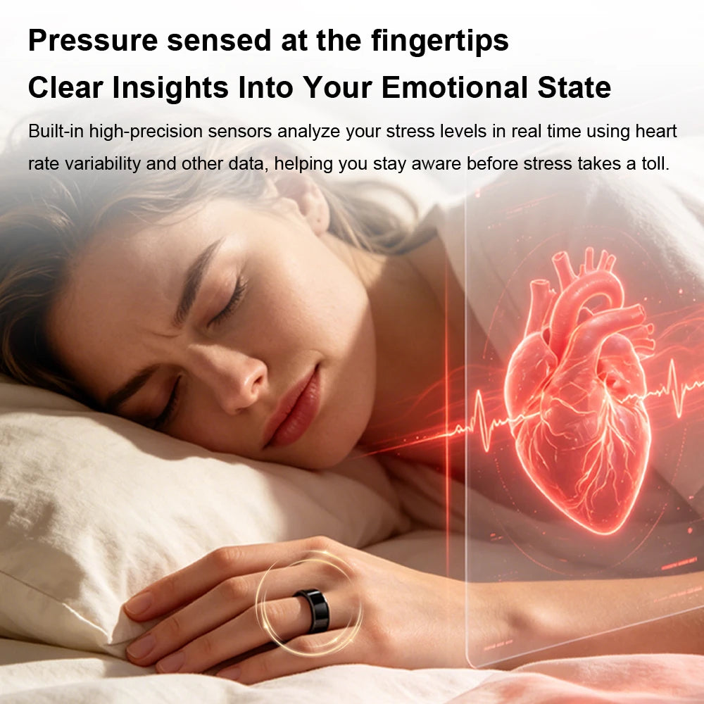 IP68 Waterproof Ceramic NFC Smart Ring Door Access Control Sleep Sports Health Tracking Minimalist Wearable Smartlife Key Ring