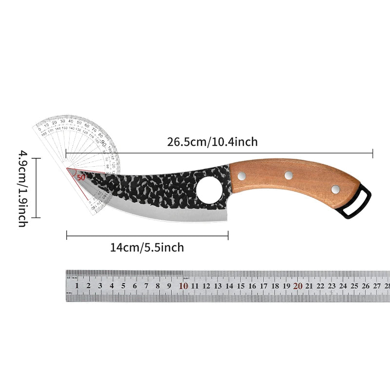 Handsmitt Kockkniv Professionell – Urbeningskniv Slaktarkniv Rostfritt Stål Kök, Valfritt med Bryne/Knivskydd