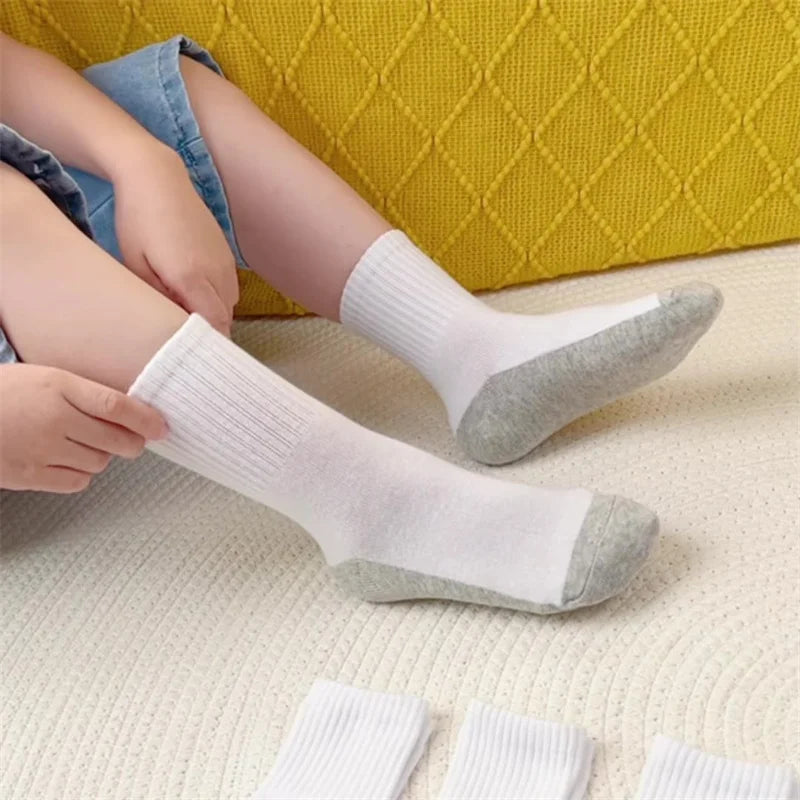 3 Pairs/set Children's Socks Spring Autumn Kids Boys Cotton White Sports Student Home Teenagers Socks For Daily Life 4-16Years