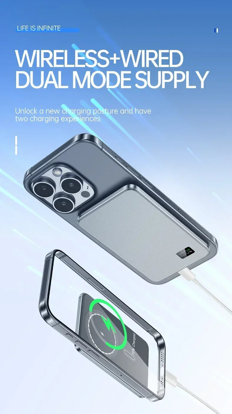 VIVO 50000mAh Thin Magnetic Wireless Power Bank 22.5W Fast Charging Portable External  Battery for Magsafe For iPhone Samsung