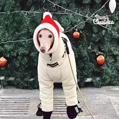 Trendy Waterproof Winter Dog Jumpsuit Thickened Full Cover Big Dog Clothes Fleece Warm Big Pet Supplies Large Dog
