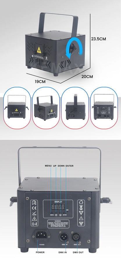 4W 6W Bluetooth Lazer Light APP Control Animation DMX Beam Scanner Laser Cube DJ Projector Stage Lights For Nightclub Party Bar