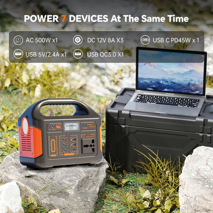 GaiaRay 500W 300W Portable Power Station AC 220V Solar Generator LiFePO4 Battery Emergency Power Plant Outdoor Fishing Tool LED