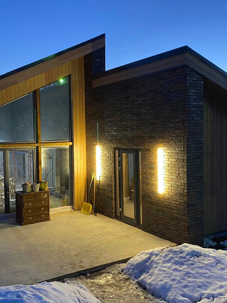 Minimalistisk LED Vägglampa Utomhus – IP65, Svart, 60–200CM, Varmvit/Neutral/Kallvit, Dimbar Fjärr