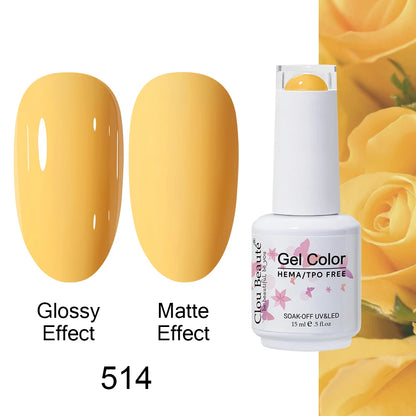 Clou Beaute Gel Nail Polish Neon Brown Royal Blue Red Green Pastal Nude Nail Art Varnishes Gel Lacquer Top Coat UV Gel Nail