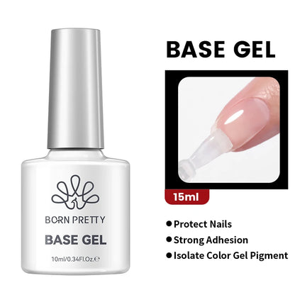 BORN PRETTY 10ml Base Gel Top Coat Rubber Gel Reinforcement Gel for Nails Tools Soak Off UV LED Nail Varnish Function Gel