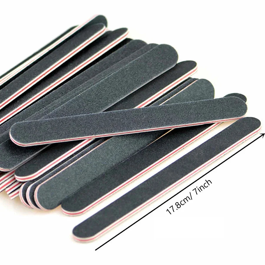 5Pcs Emery Board Nail Files, Straight Sandpaper Files for Nail Art DIY Manicure