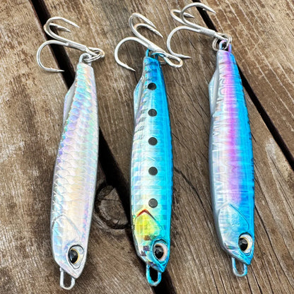 5pcs/box Metal Jig Lures 10g 20g 30g 40g Spinner Sinking Pencil Feather Hook Treble Hooks Pesca Set Fishing Tackle Box Bait Kit