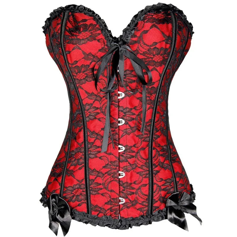 Sexig gotisk korsett shapewear dam steampunk snörning midjeträning