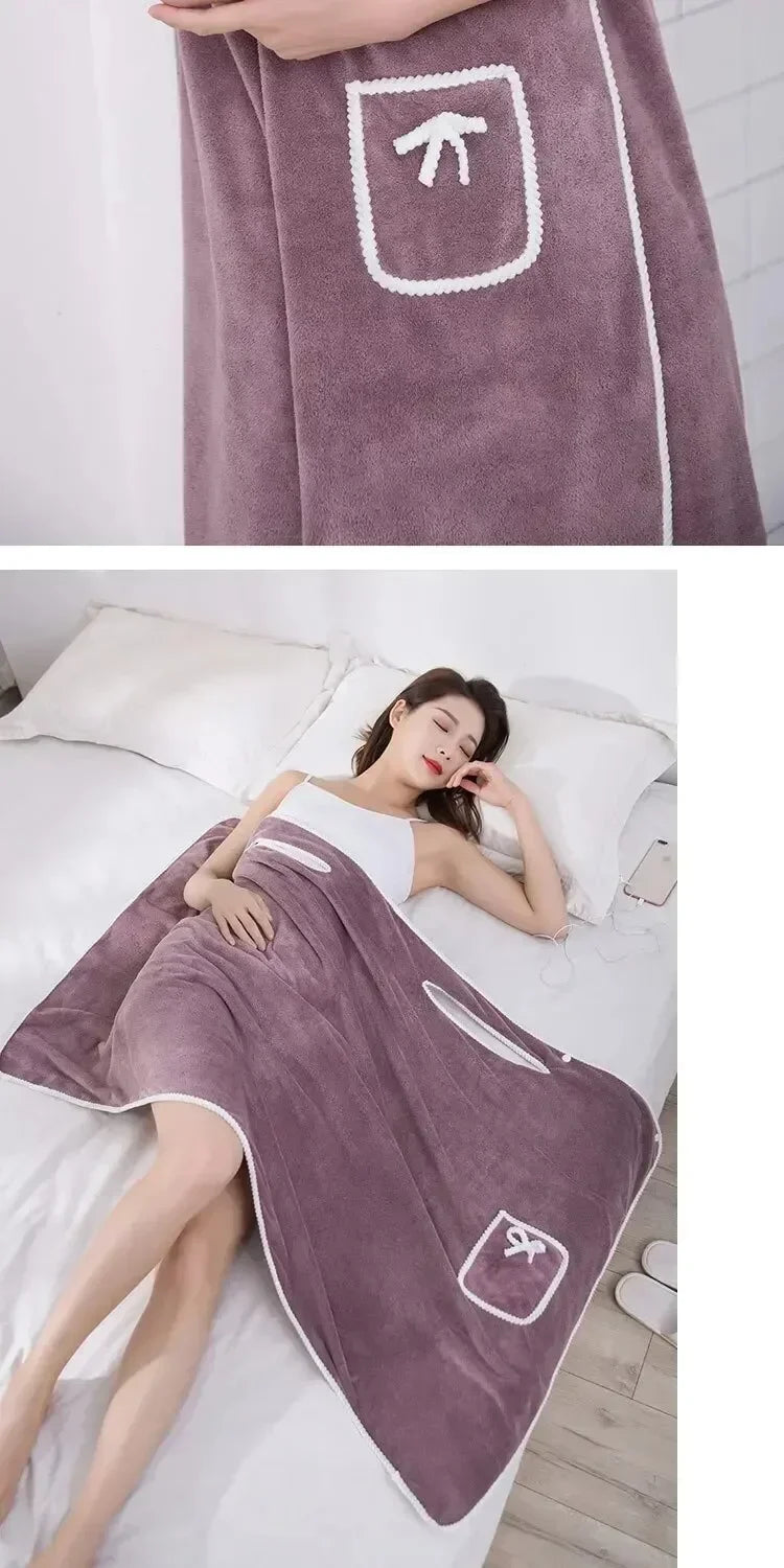 Womens Bath Towels Girls Wearable 135*80Cm Fast Drying Bathing Beach Spa Bathrobes Wash Clothing, Shower Bath And Gym Towel