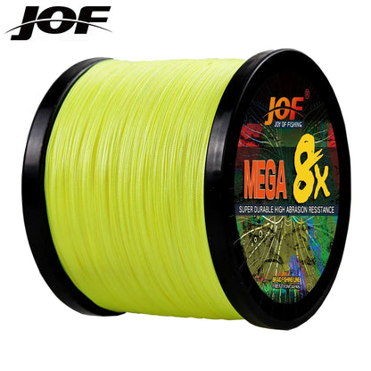 JOF 8 Strand 1000M 500M 300M 100M Japan Super Strong PE Braided Fishing Line Multifilament Braid Thread X8 18-78LBS