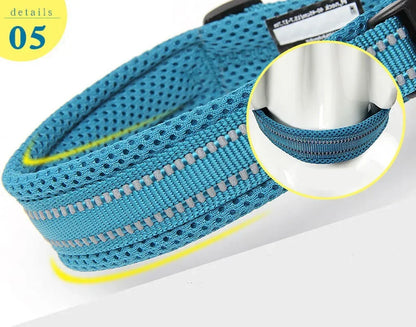 Truelove justerbart mesh-stoppat hundhalsband med 3M reflex