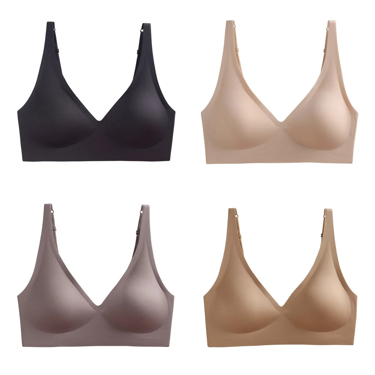 4Pcs/Set Seamless Bras For Women Wireless Brassiere Soft Padded Underwear Female Push Up Underwear Sexy Lingerie Intimates S-5XL