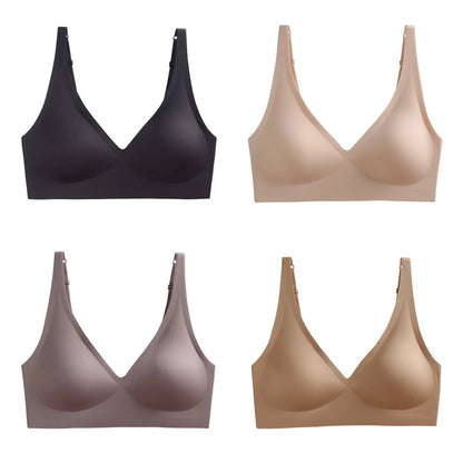 4Pcs/Set Seamless Bras For Women Wireless Brassiere Soft Padded Underwear Female Push Up Underwear Sexy Lingerie Intimates S-5XL