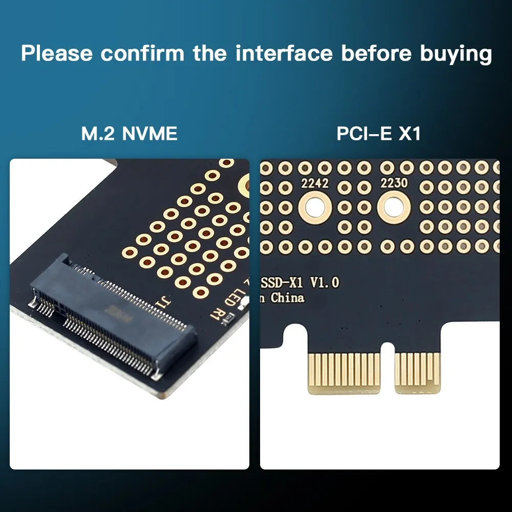 FENVI M.2 NVMe till PCIe x1-adapter med aluminiumkylfläns