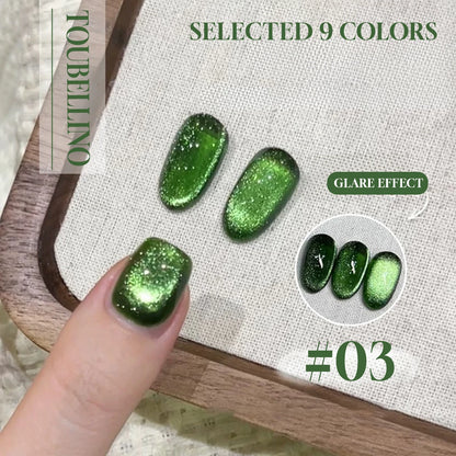 MIANEL 12ML Hibiscus Purple Cat Eye Gel Nail Polish Super Whitening Glass Beads Cat Eye Nails Purple Nials Blue Nails 1-12PCS