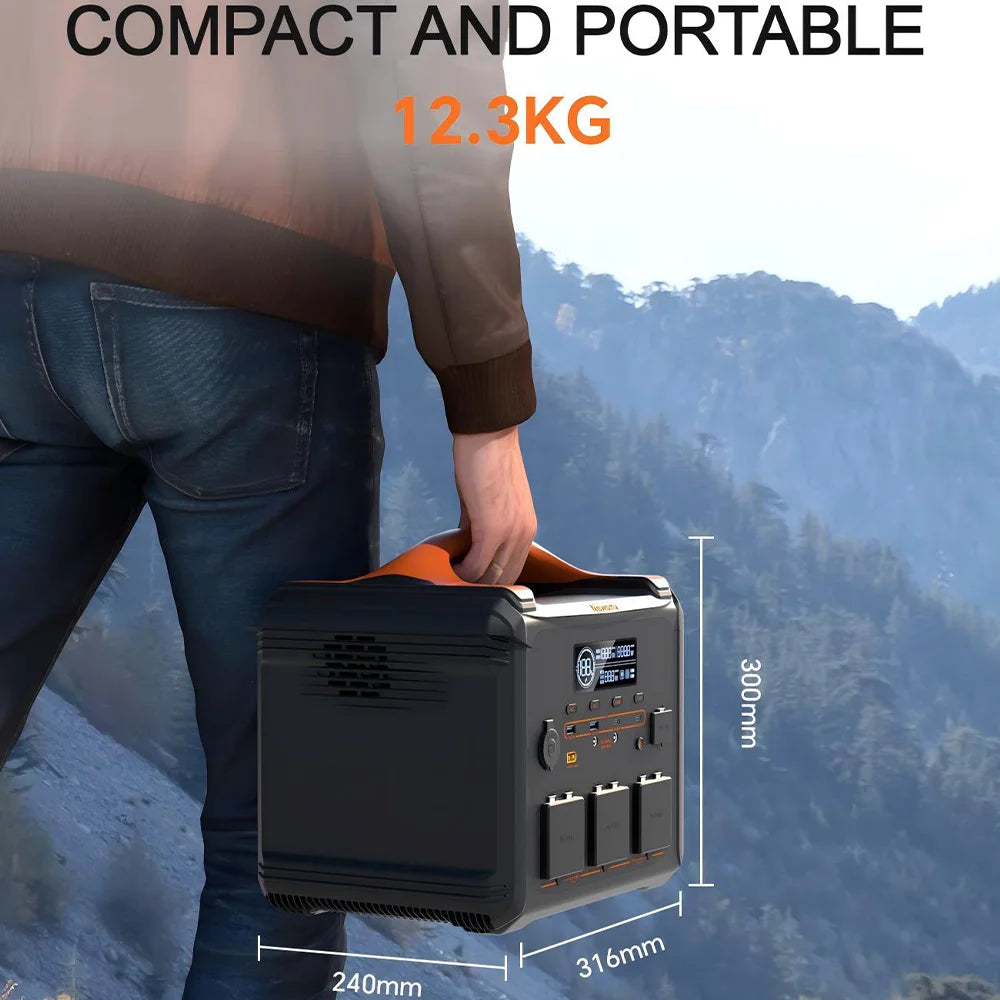 [Shipped From Within Europe]Newsmy S1210 Portable Power Station 1102.5Wh Capacity LiFePO4 Battery with 2500+ Cycles 2000W Rated Power 12 Output Ports Smart HD LCD Display LED Lighting