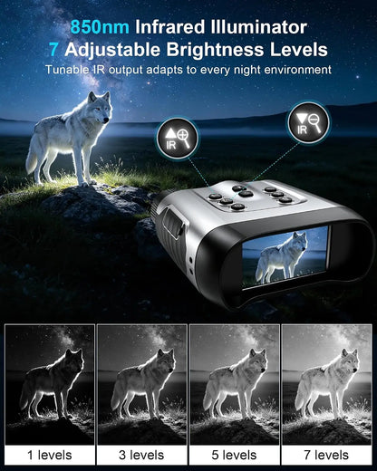4K Night Vision Goggles with Holographic Display, Night Vision Binoculars 9000mAh Battery 1314 FT Range