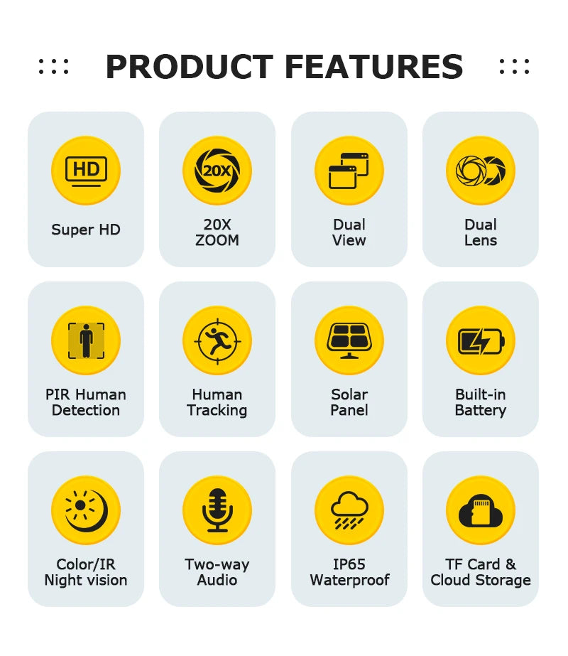 LS VISION 12MP 20X Optical Zoom 4G/ WiFi Solar Camera Outdoor Camouflage PTZ Cameras Surveillance CCTV Solar Hunting Camera Ubox