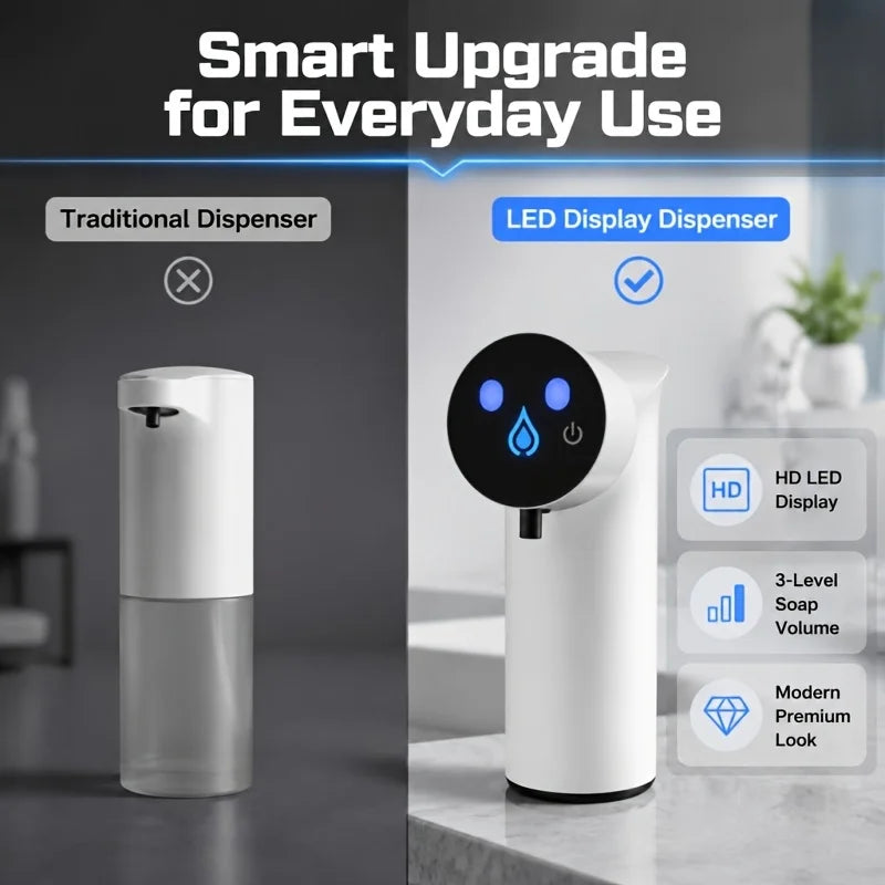 USB Rechargeable Automatic Foam Soap Dispenser Infrared Sensor 3 Speed Adjustable Touchless Hand Wash Pump for Bathroom Kitchen