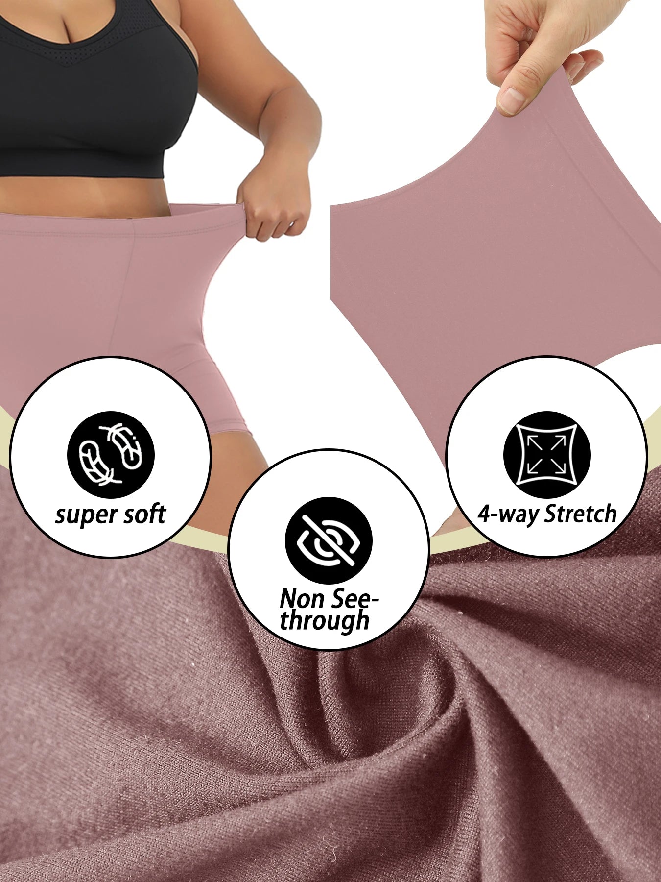Dam Plus Size Biker Shorts Träning – Mjuk Högsträck Squat Proof Yoga Gym Fitness Knälång, 9 Färger 1XL–4XL