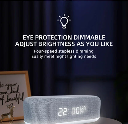 Wireless Charger Pad Phone Alarm Bedroom Lamp Night Light Desktop Clock Thermometer For iPhone 17 16 15 14 13 Fast Charging Dock