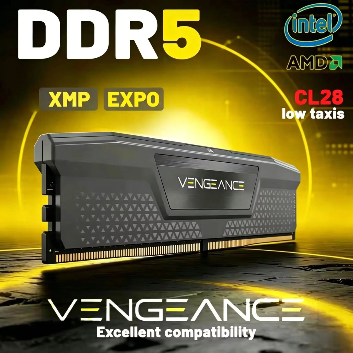 Corsair Vengeance LPX DDR5 Memory  PC Desktop RAM 16GB 32GB 5200 5600 6000MHz XMP EXPO Overclocking Gaming Memory Computer