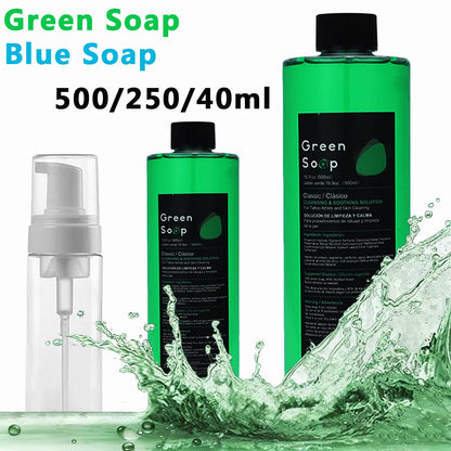 500/250/40ml Tattoo Green Soap Blue Soap Highly Concentrated Cleaning Soap Skin Cleansing Solution Algae Soap Tattoo Accessories