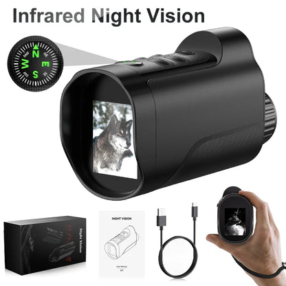 INSKAM 329-1 digital nattmonokular med 2-tumsskärm och 10× zoom