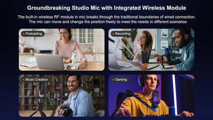 Ejoy Uni Pro wireless gaming microphone for streaming,recording, podcast, youtube. Compatible with Mac OS, PS4/ 5