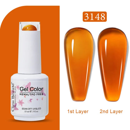 Clou Beaute Transparent French Gel Polish Translucent Nude Pink Red Jelly Glass Milky White Varnish Rainbow Color Nail Art